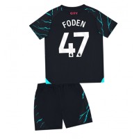 Koszulka piłkarska Manchester City Phil Foden #47 Strój Trzeci dla dzieci 2023-24 tanio Krótki Rękaw (+ Krótkie spodenki)